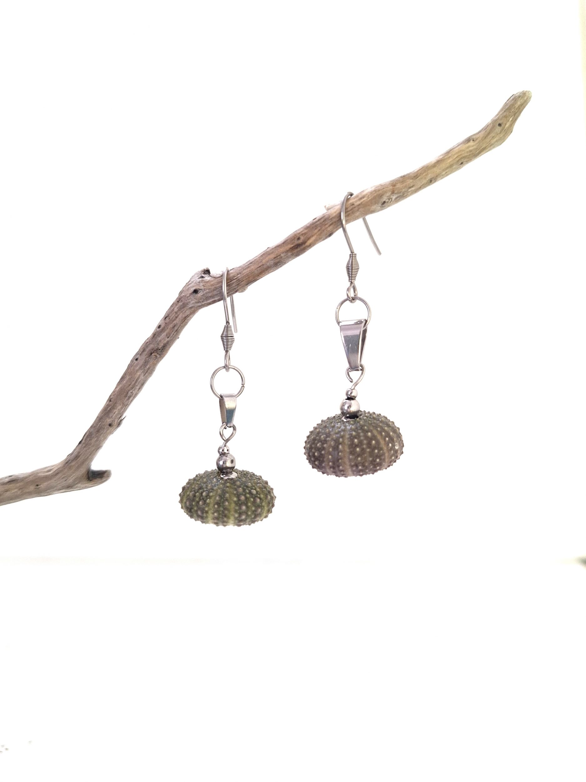 Boucles d'oreilles oursins et inox Arielle – Image 5