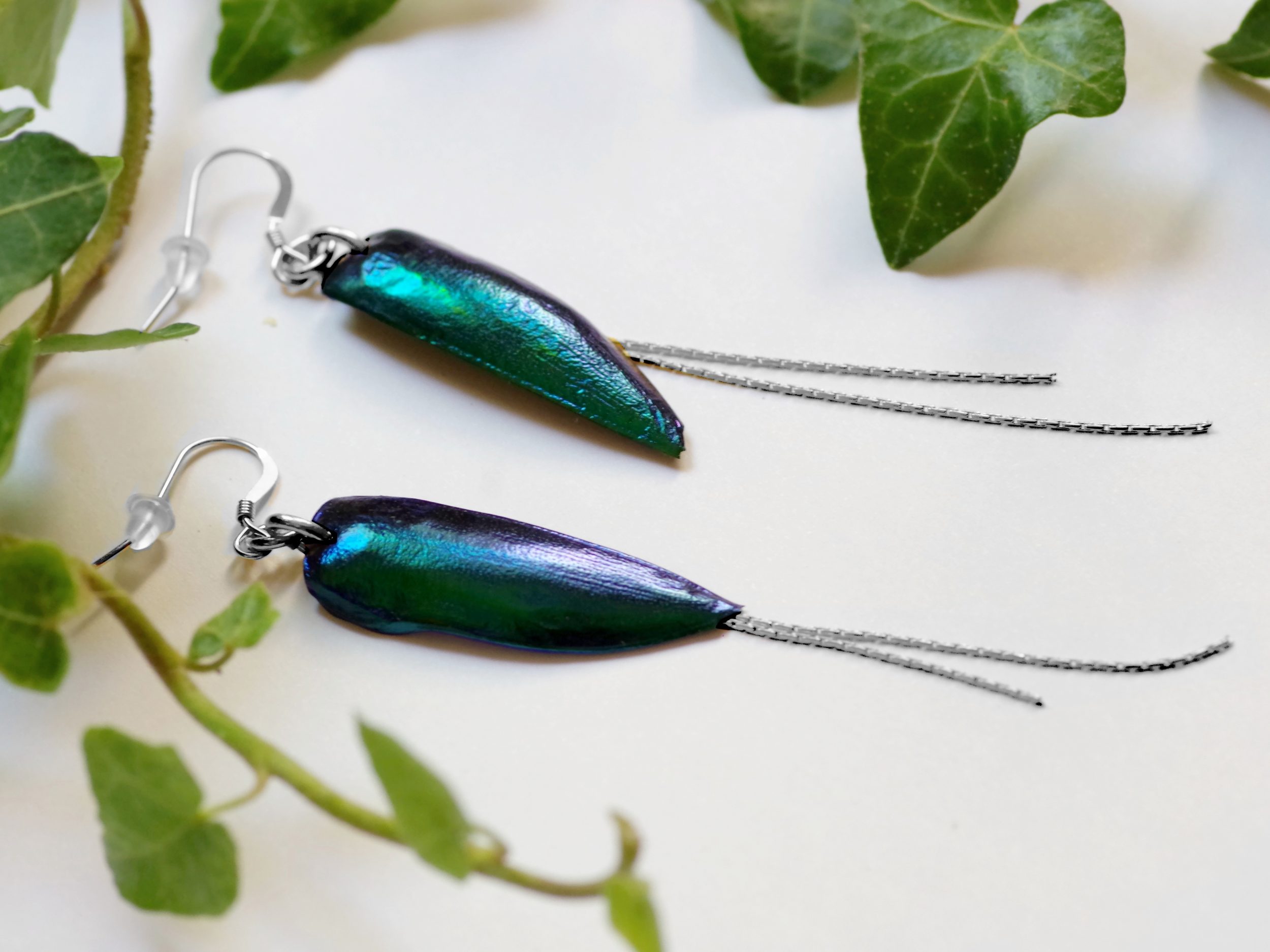 Boucles d'oreilles Oeil De Rê, scarabées verts – Image 2