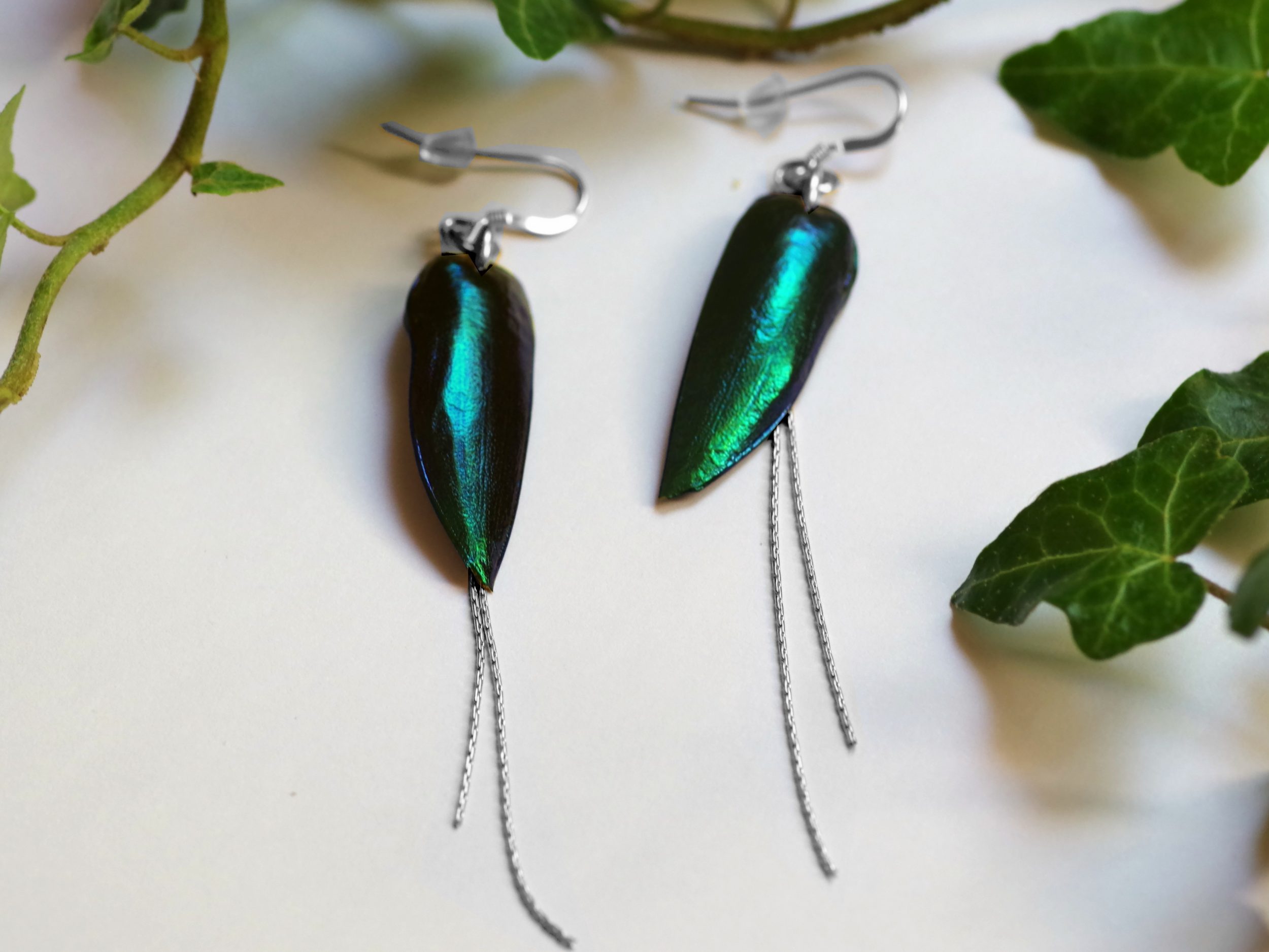 Boucles d'oreilles Oeil De Rê, scarabées verts – Image 3