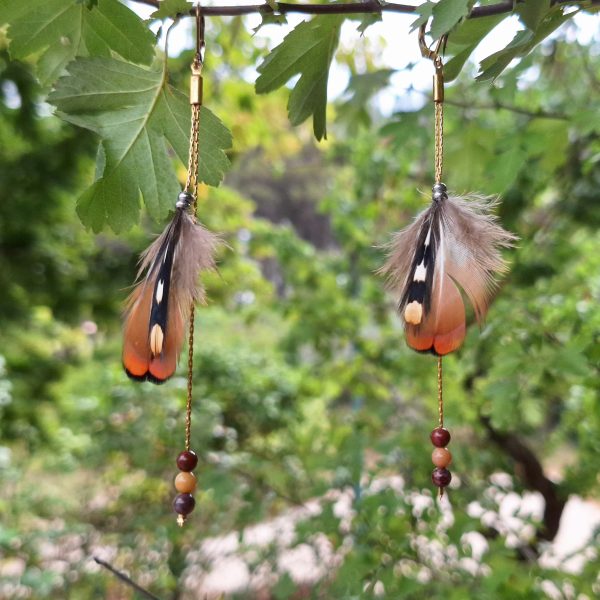 Boucles doreilles Oiseau Du Soir, jolies plumes