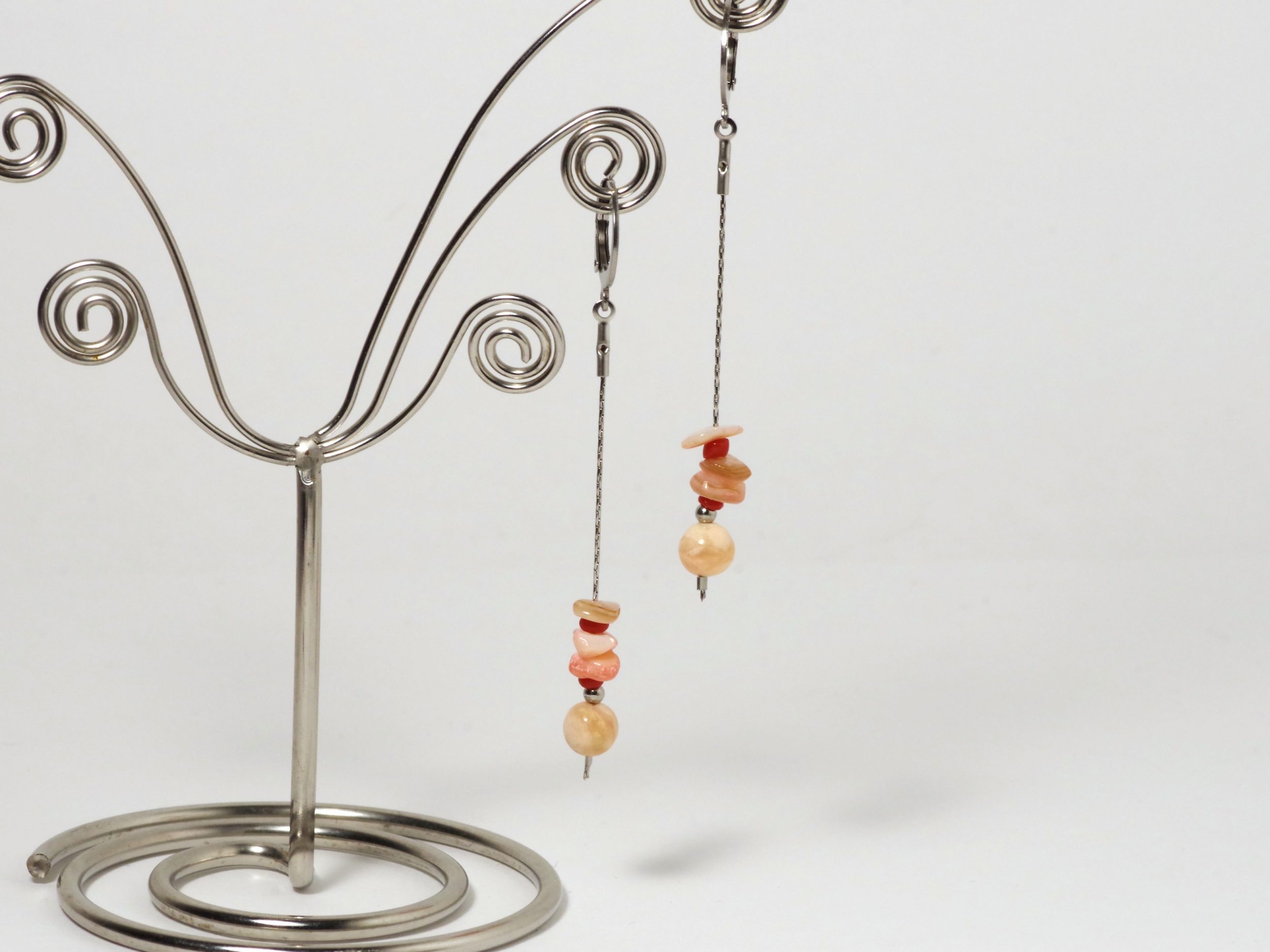 Parure Petra gemmes roses, bracelet et/ou boucles d'oreilles – Image 2