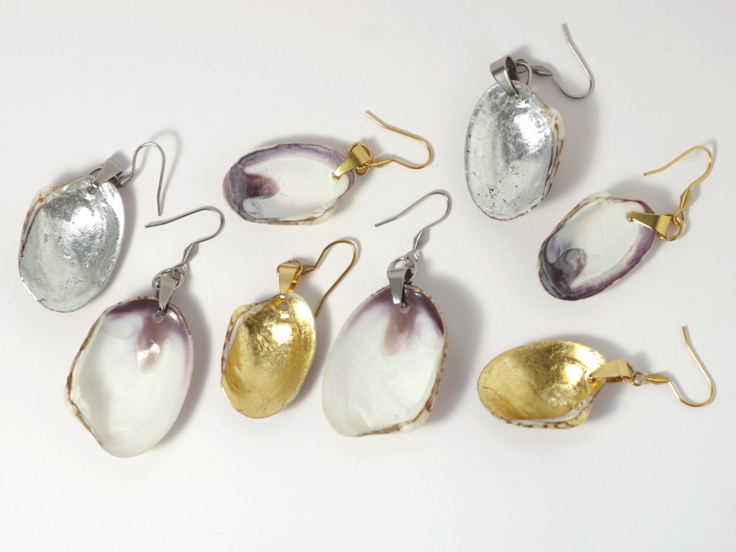 Boucles d'oreilles Jaï, palourdes et finitions au choix – Image 4