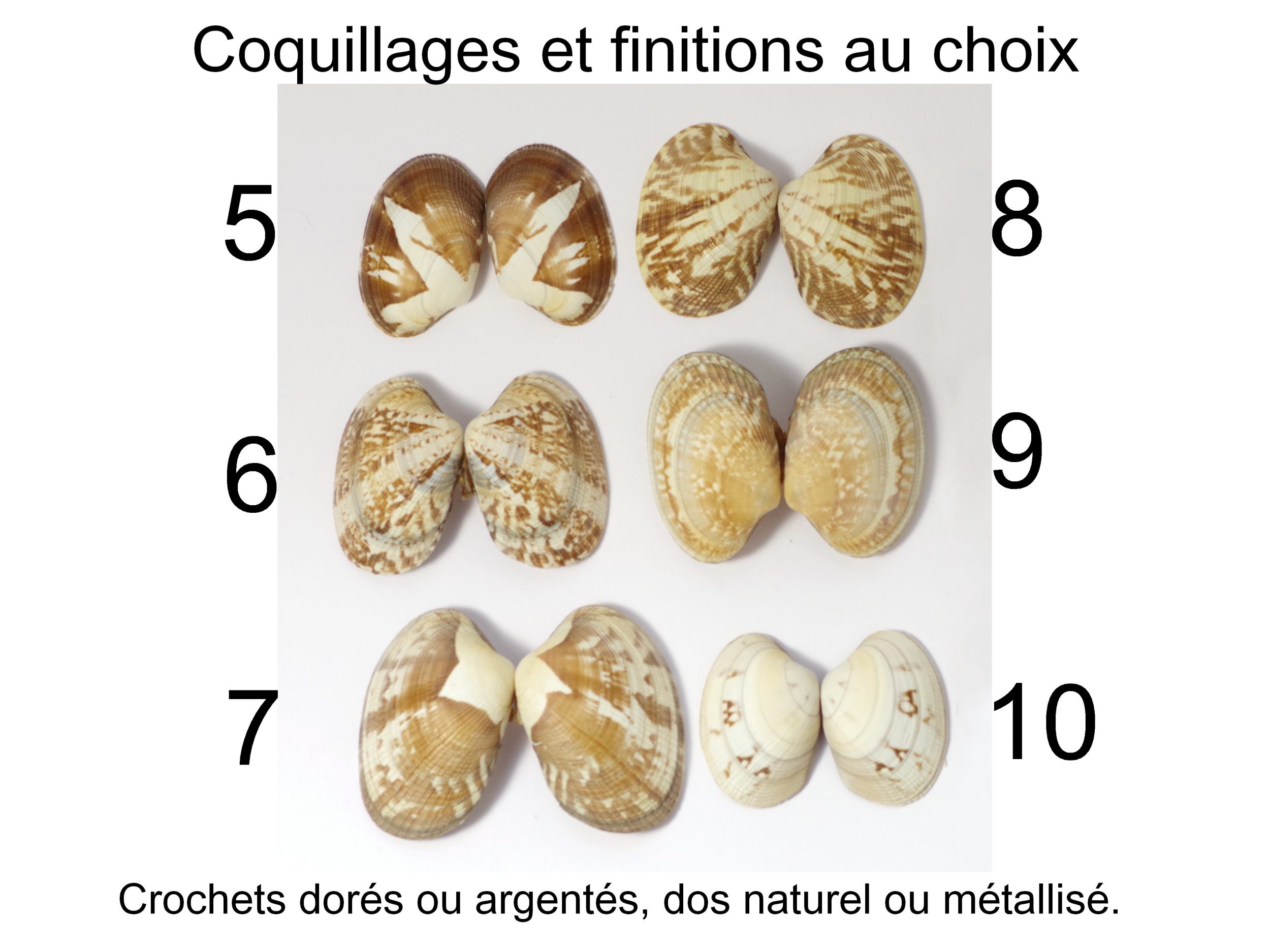 Boucles d'oreilles Jaï, palourdes et finitions au choix – Image 7