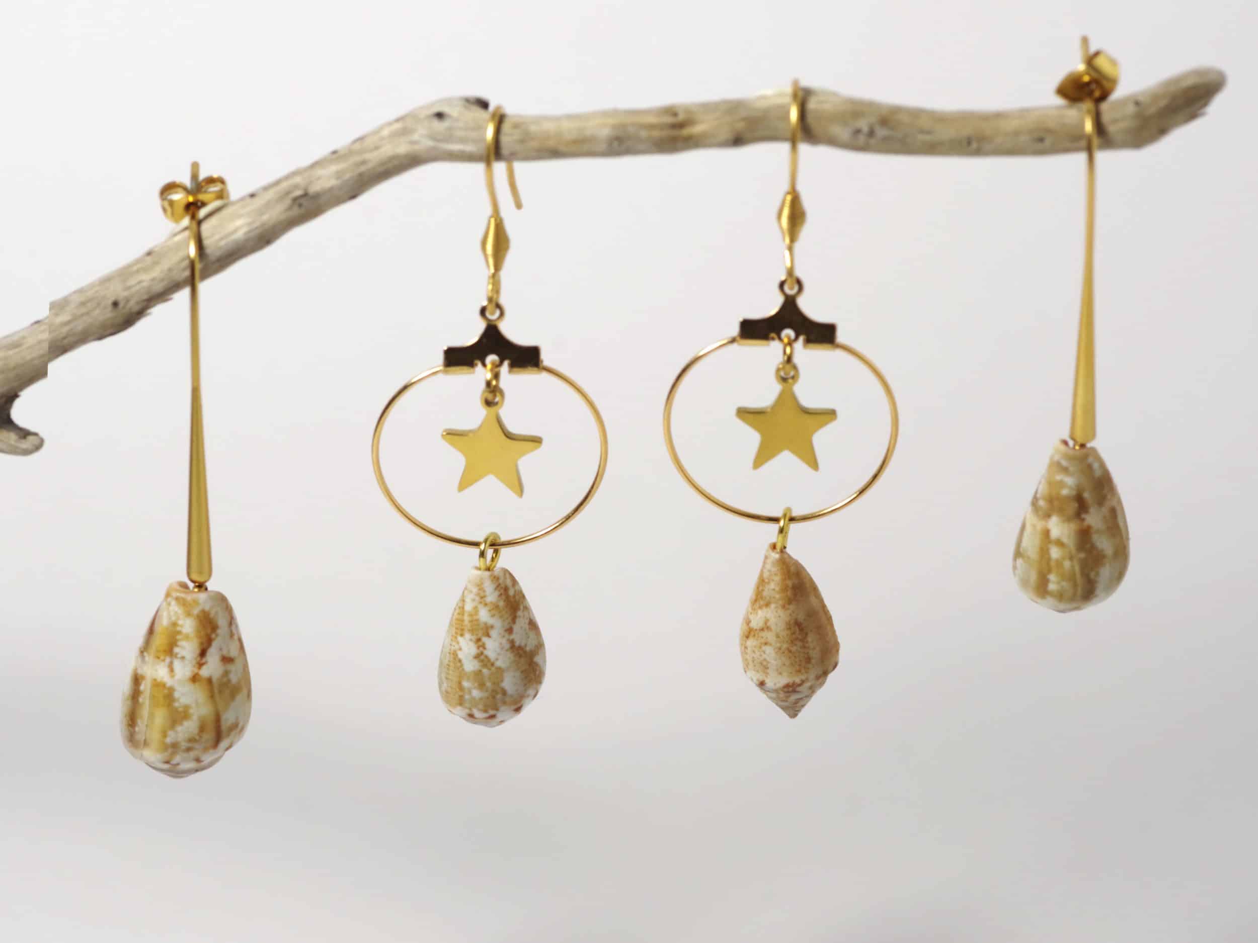 Boucles d'oreilles Mermaid, étoile et coquillage – Image 5