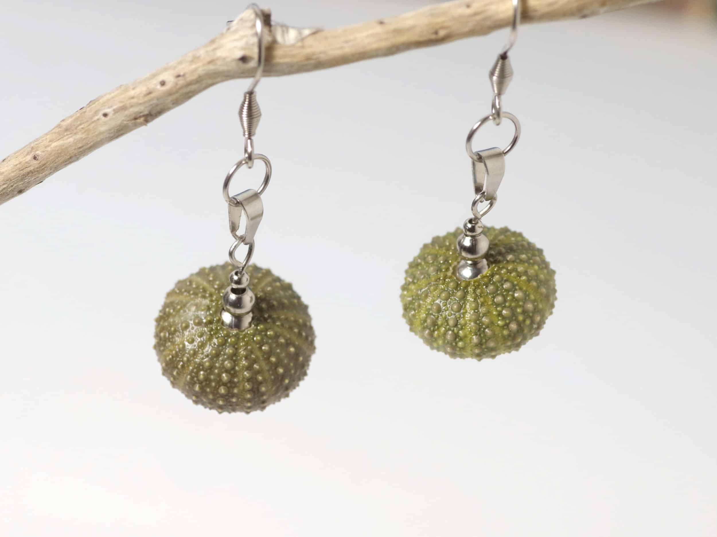 Boucles d'oreilles oursins et inox Arielle – Image 4