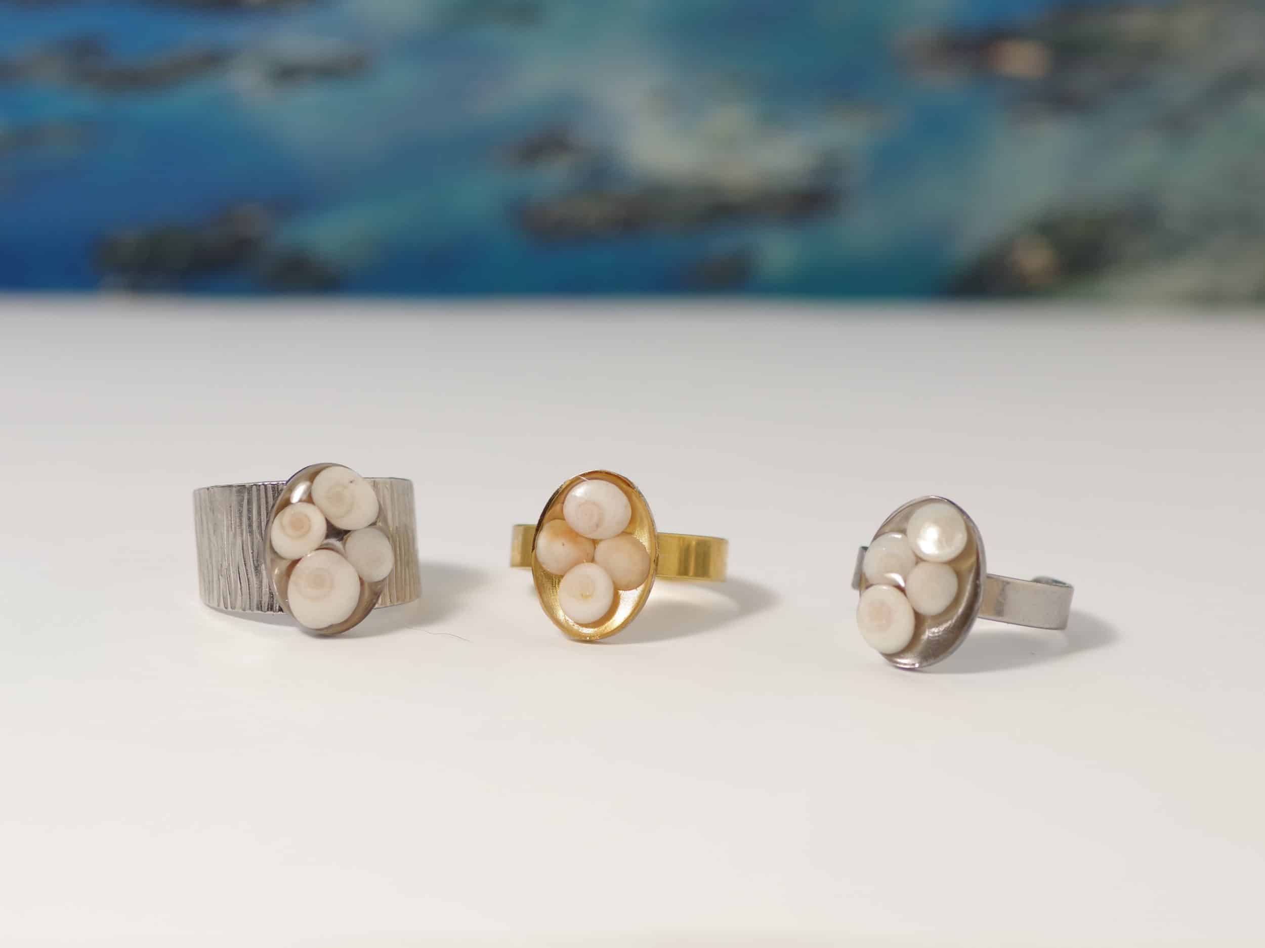 Bague Ochji large, plusieurs petits yeux de ste Lucie – Image 5