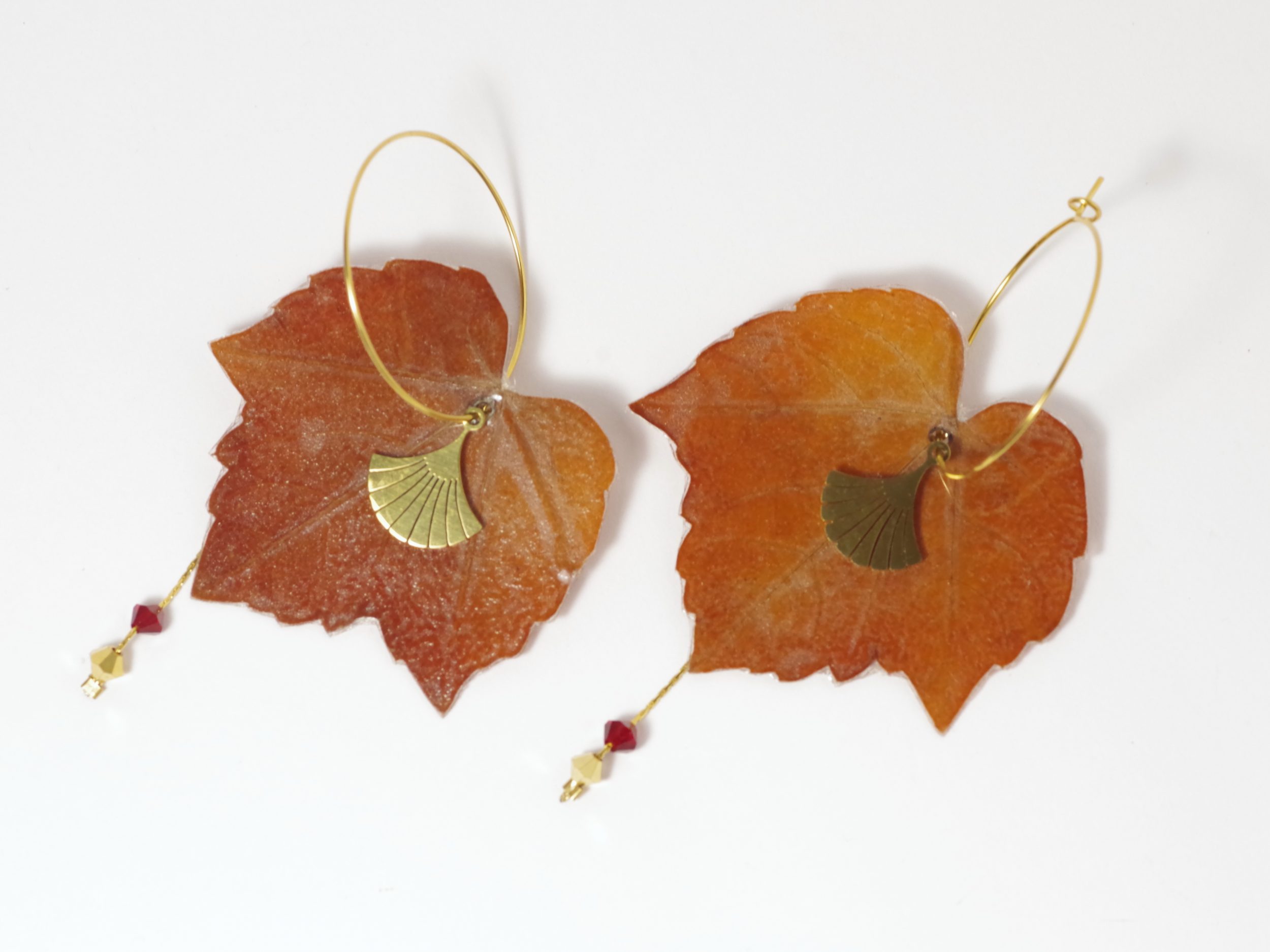 Boucles d'oreilles Elfy, feuilles d'automne – Image 3