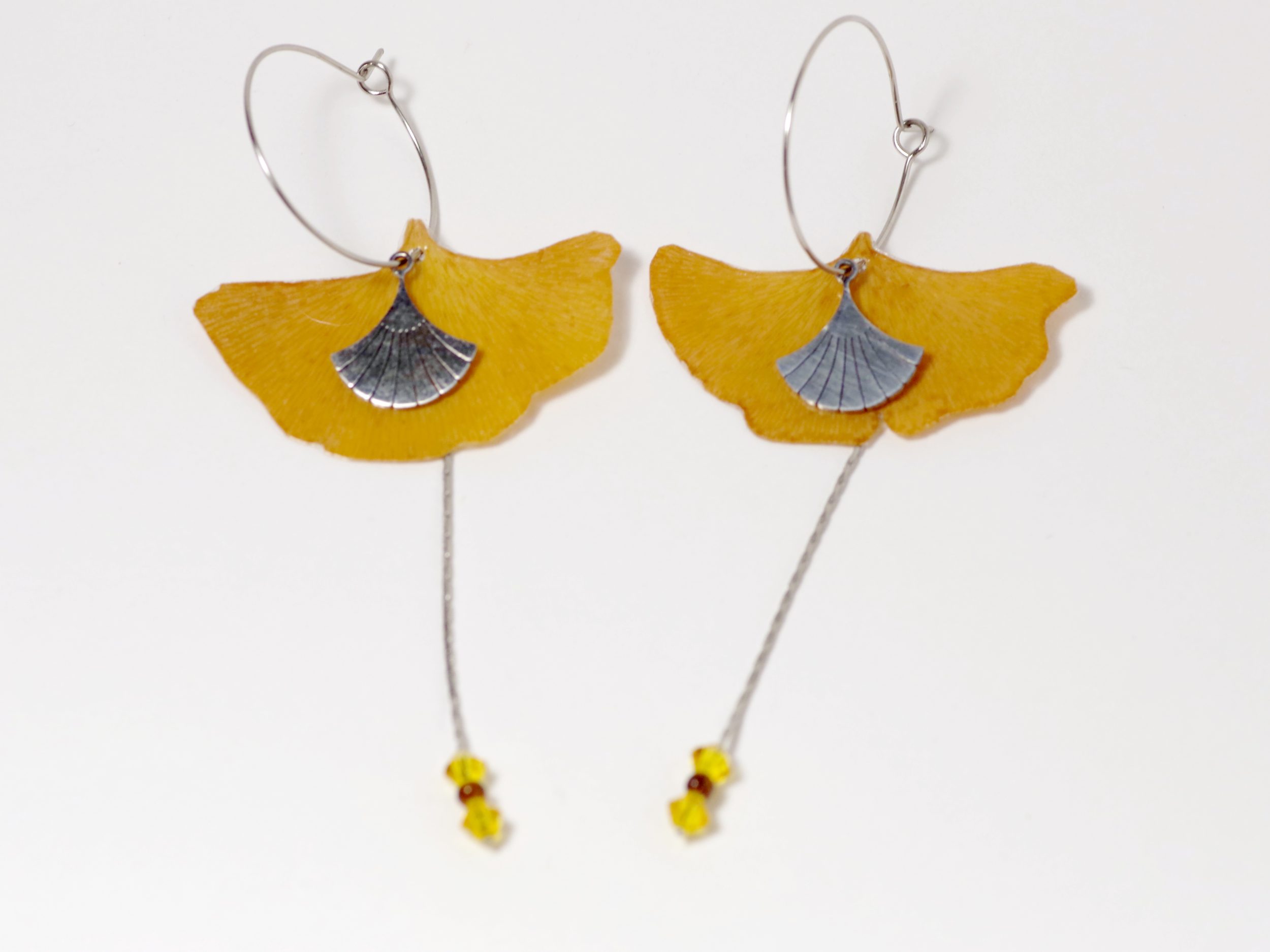 Boucles d'oreilles Elfy, feuilles de ginkgo – Image 5