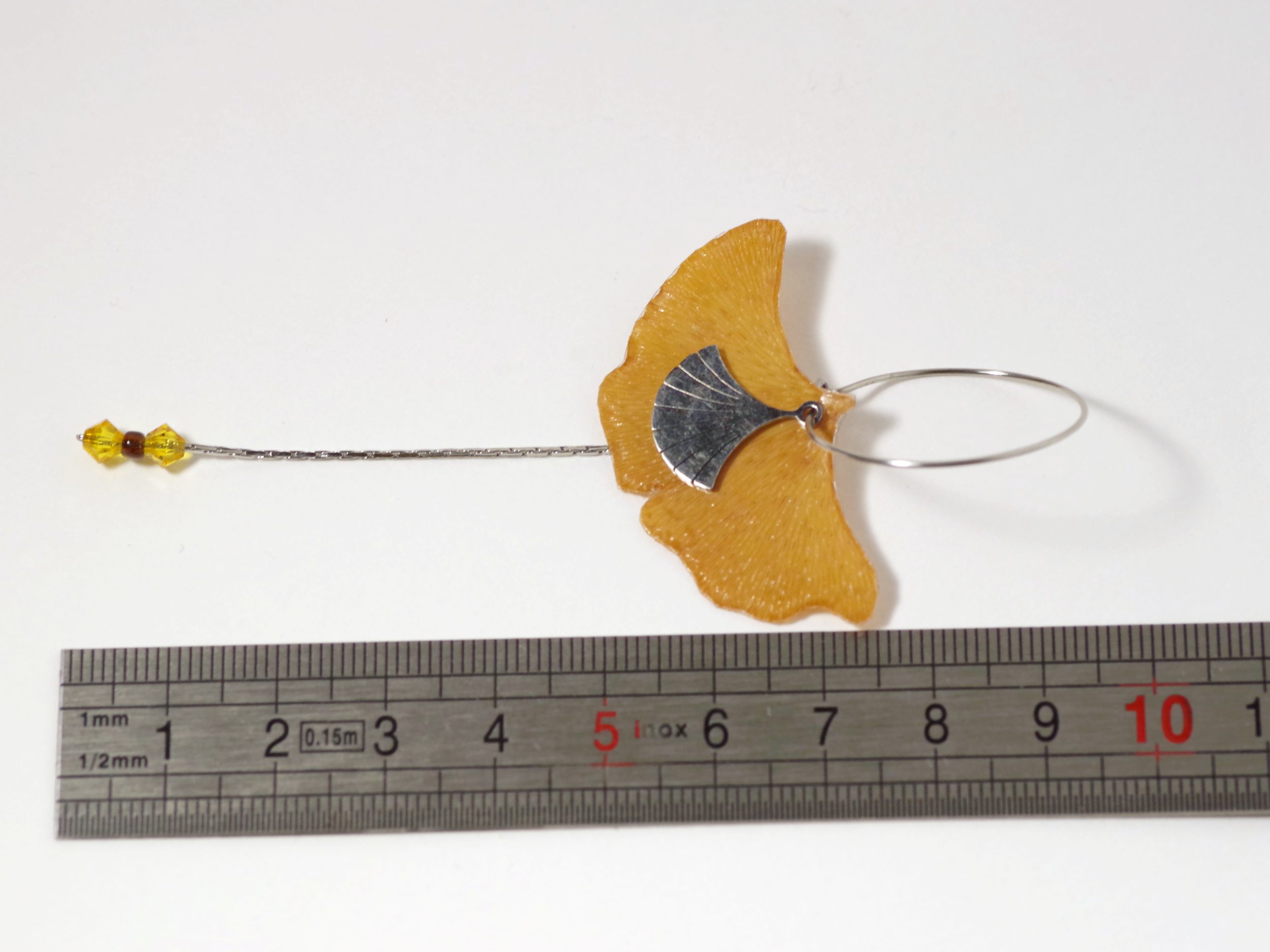 Boucles d'oreilles Elfy, feuilles de ginkgo – Image 8