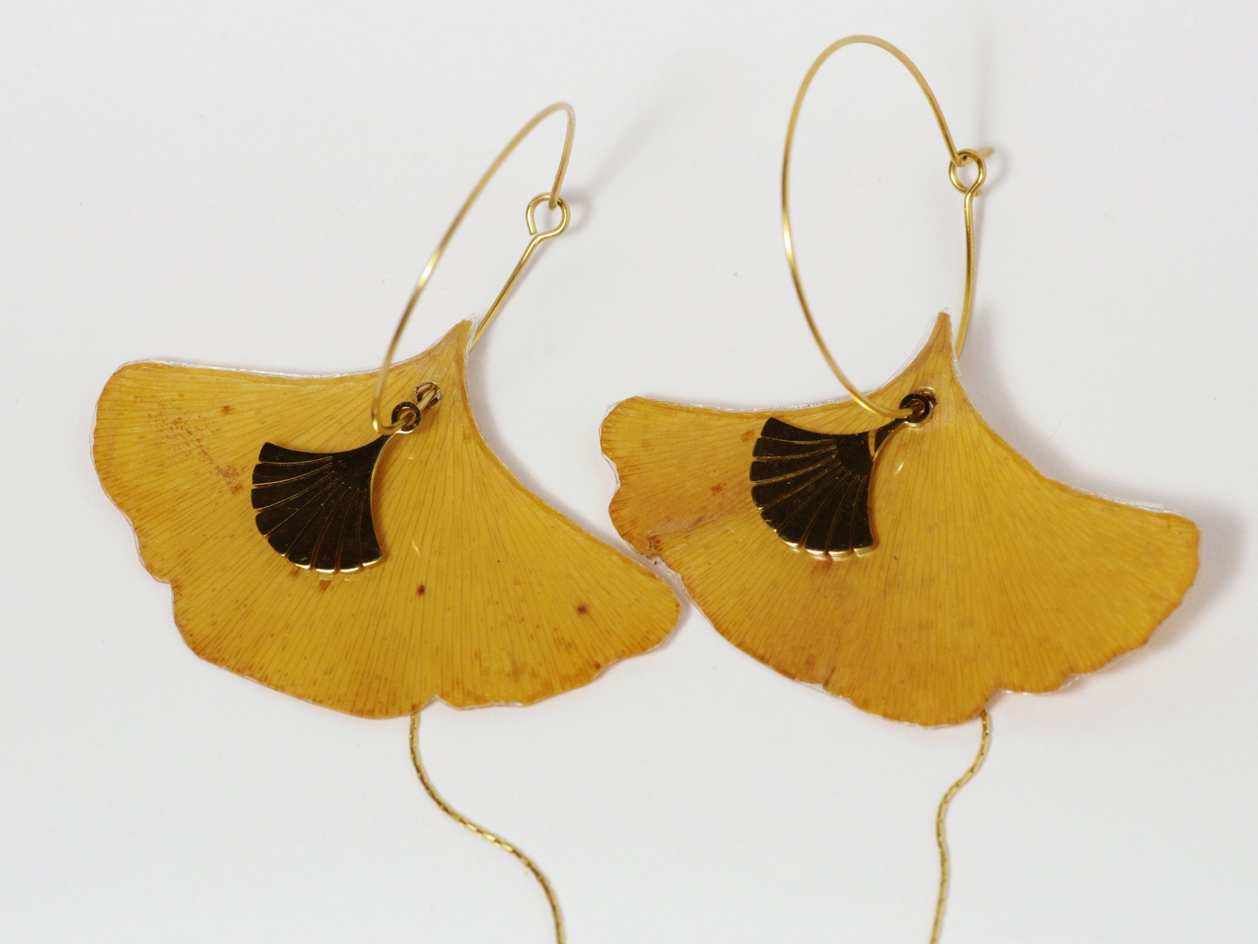 Boucles d'oreilles Elfy, feuilles de ginkgo – Image 5