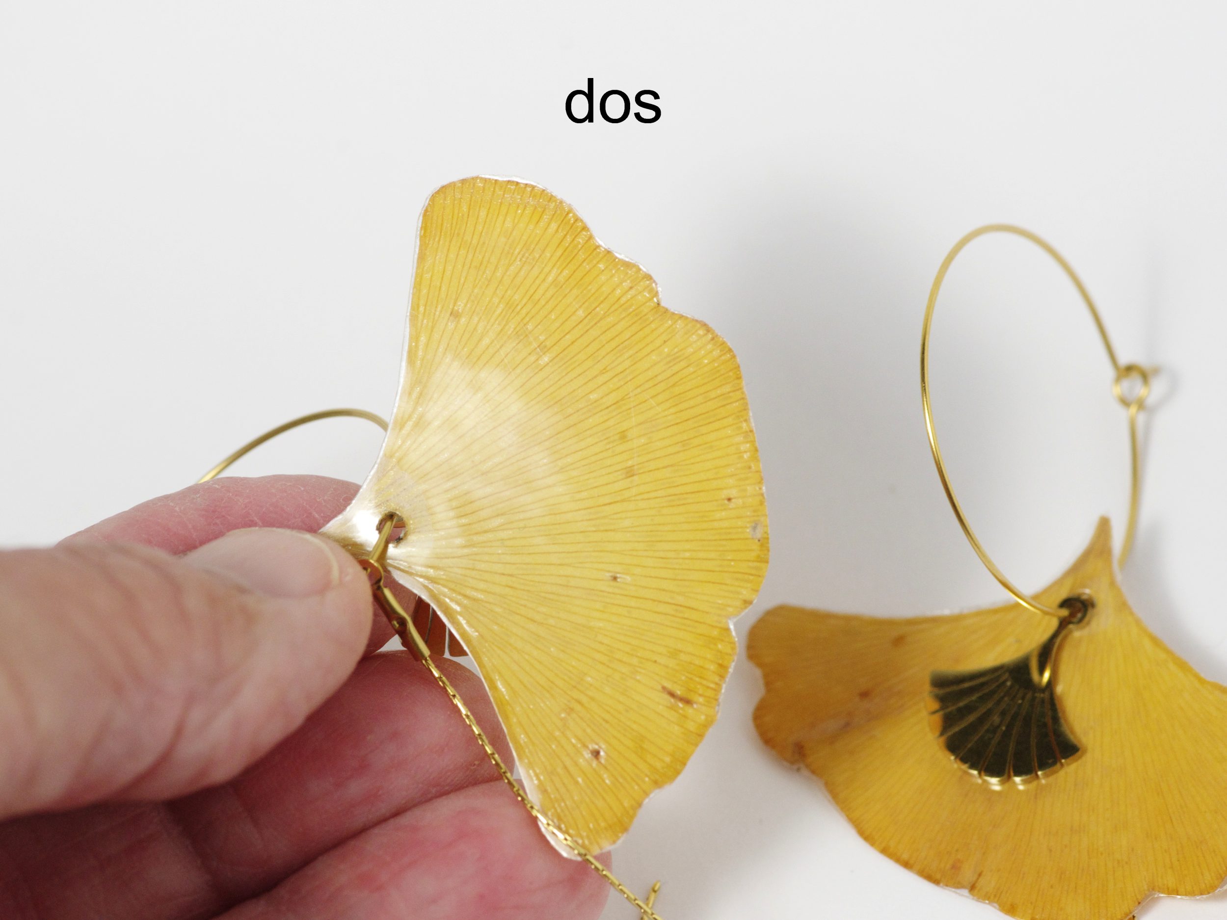 Boucles d'oreilles Elfy, feuilles de ginkgo – Image 7