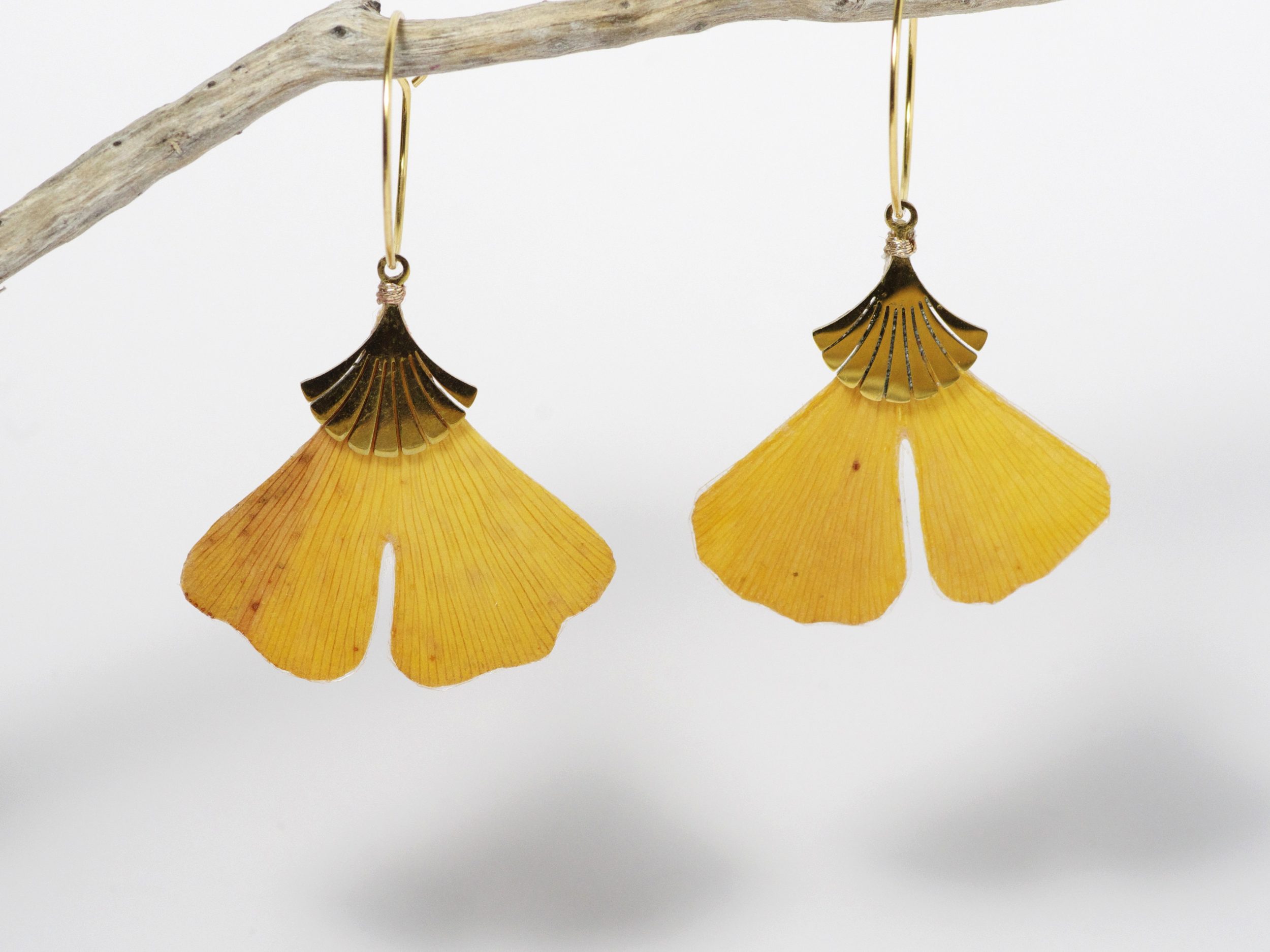 Boucles d'oreilles Elfy, ginkgo biloba – Image 3