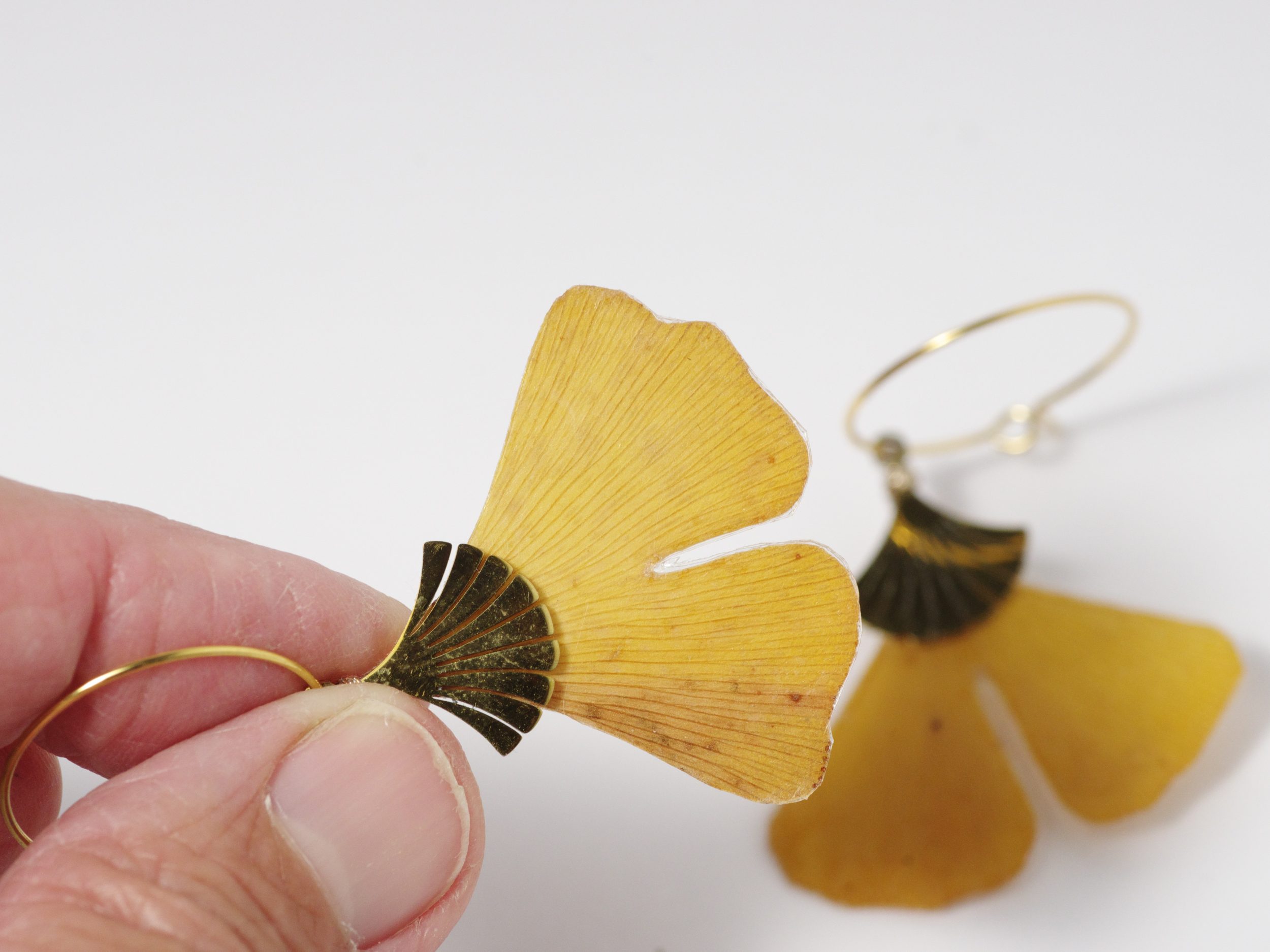 Boucles d'oreilles Elfy, ginkgo biloba – Image 5