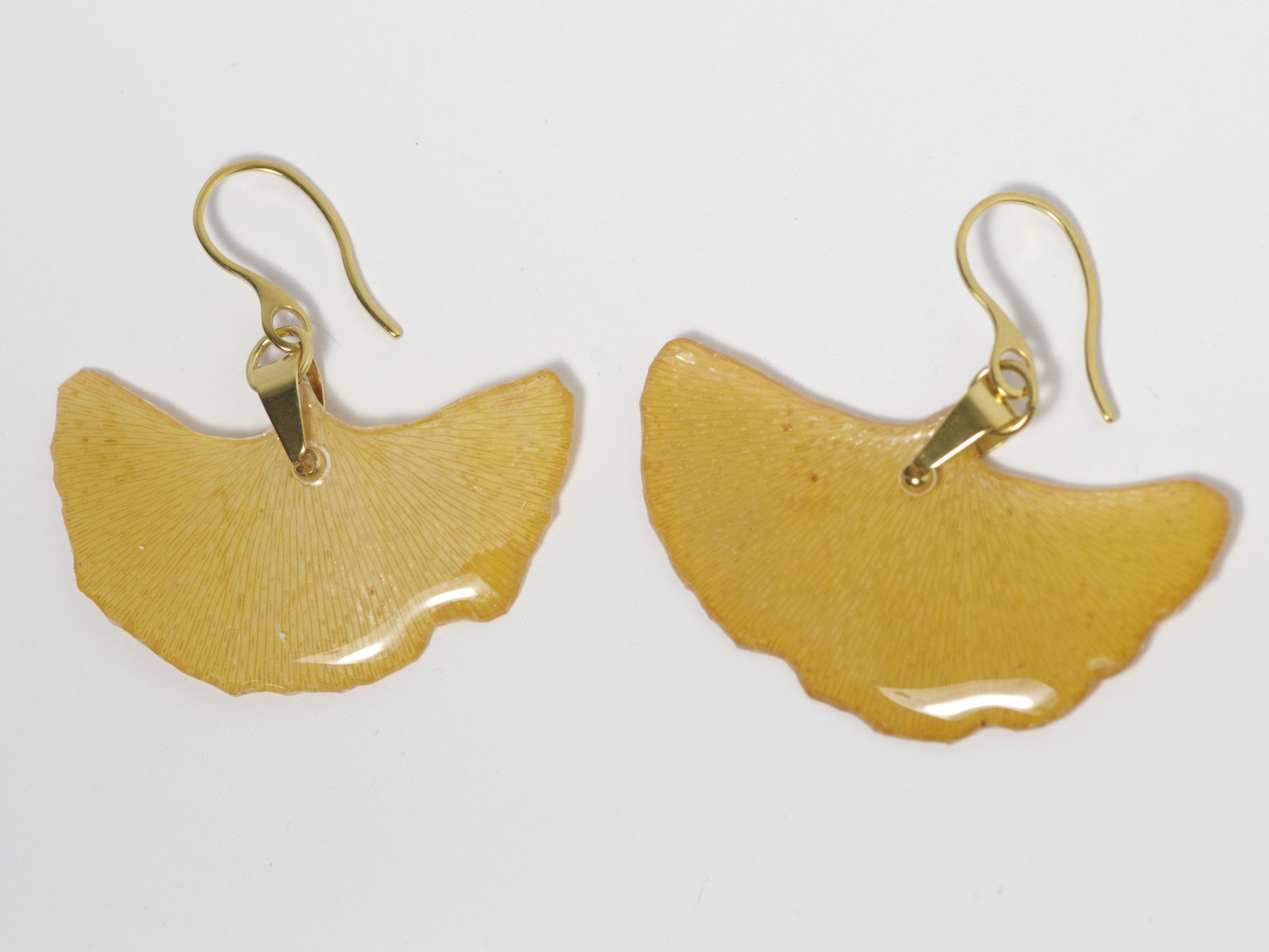 Boucles d'oreilles Mis Nature, ginkgo en eventail – Image 6