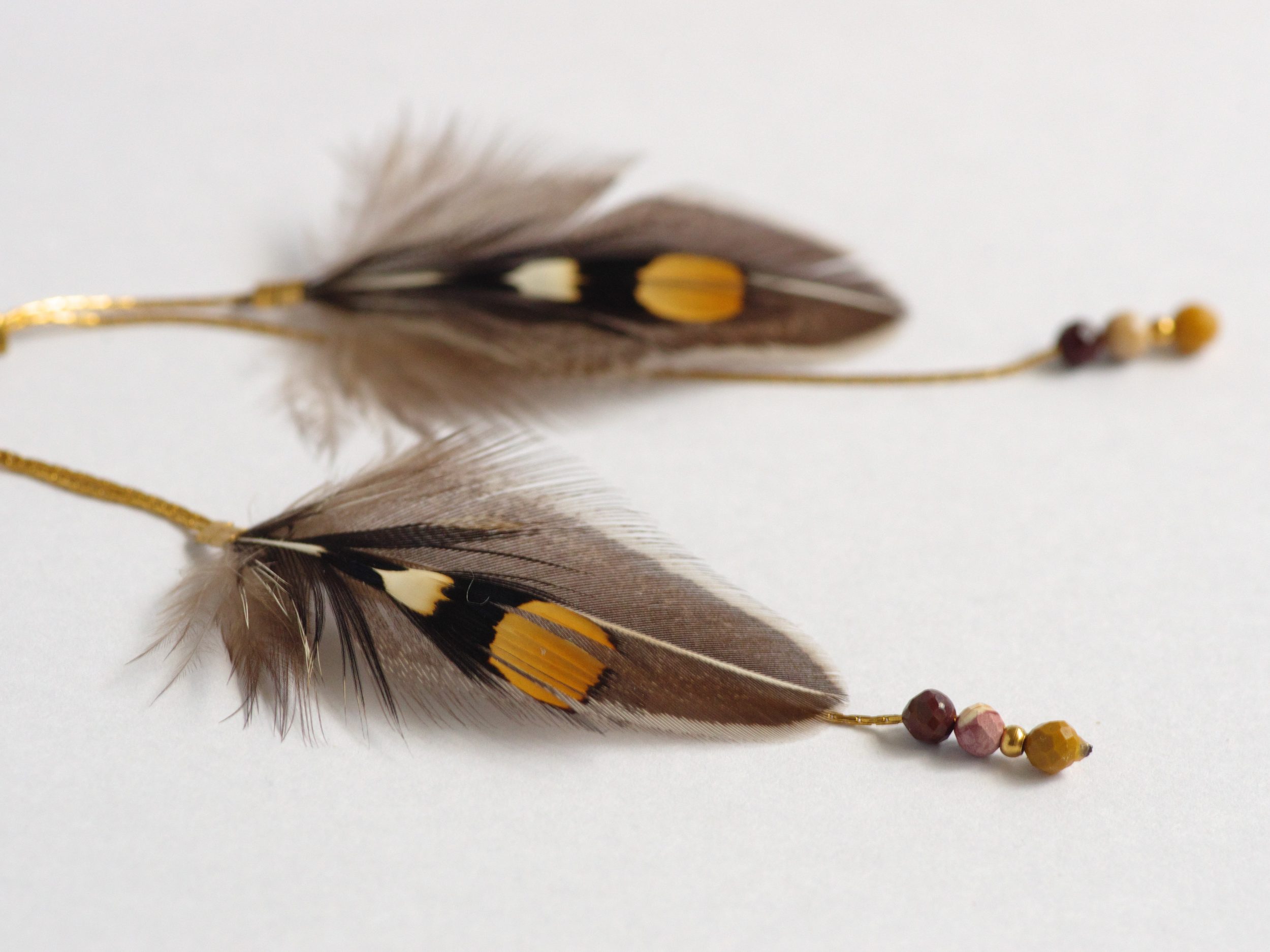 Boucles d'oreilles Oiseau Du Soir, jungle cock – Image 3