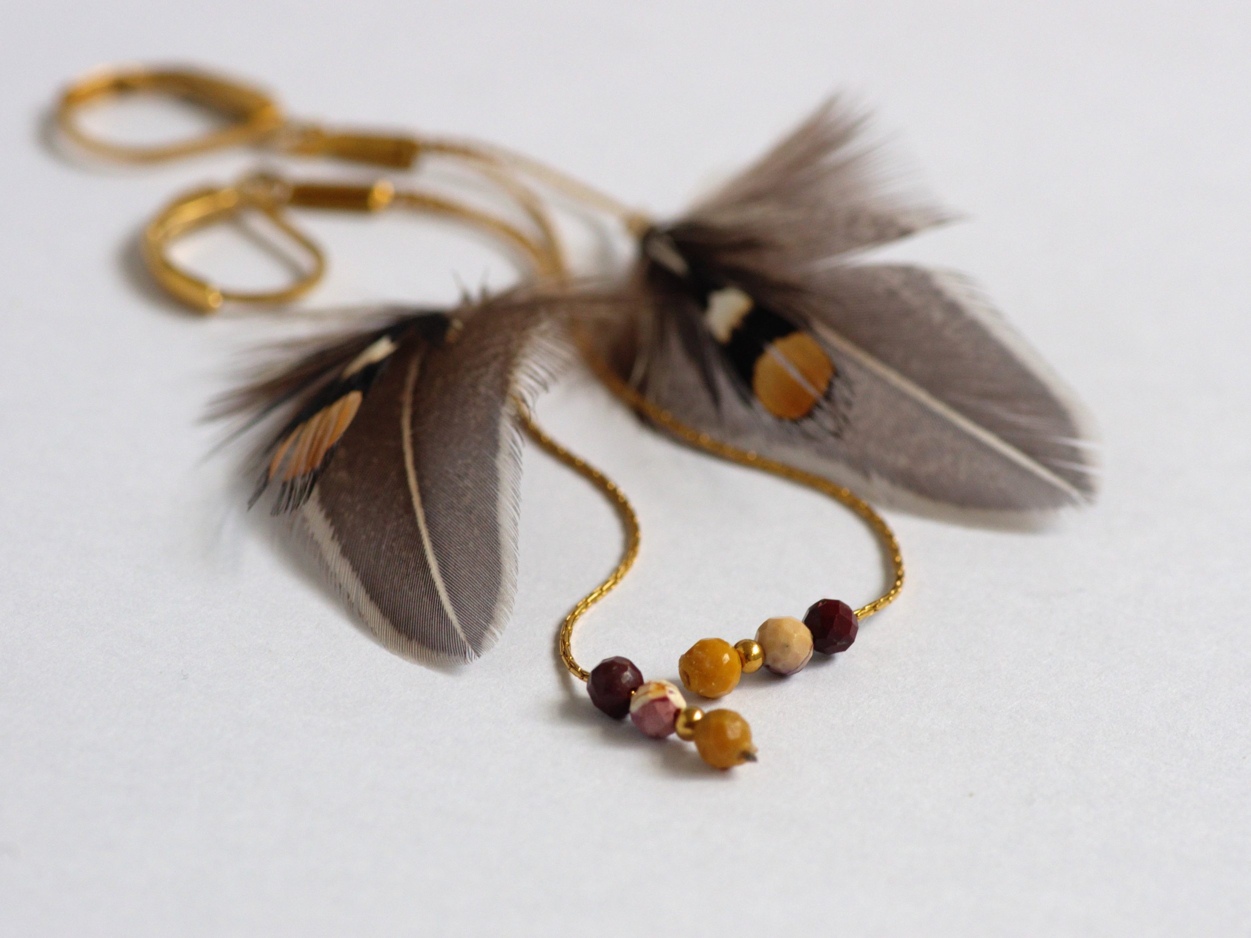 Boucles d'oreilles Oiseau Du Soir, jungle cock – Image 4