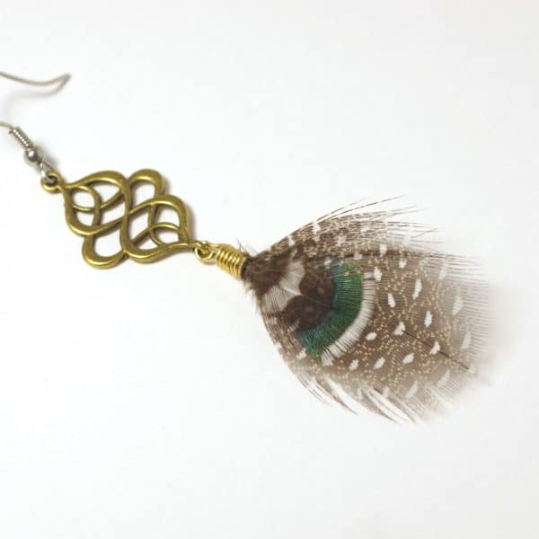 RESERVé Boucles d'oreilles plumes et arabesque