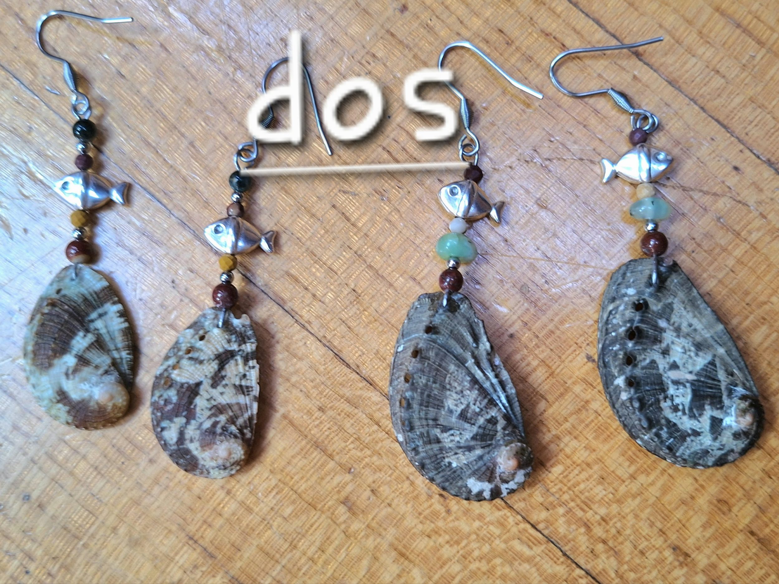 Boucles d'oreilles Corsica : ormeaux et yeux de sainte Lucie – Image 8