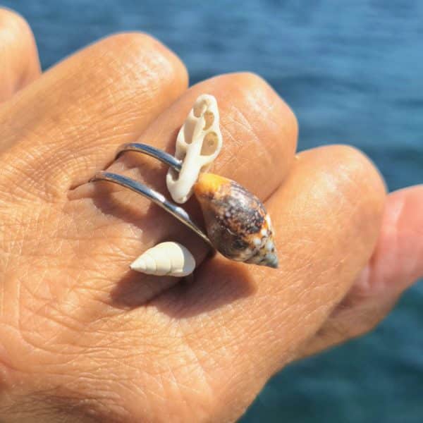 Bague Sardegna, composition de coquillages