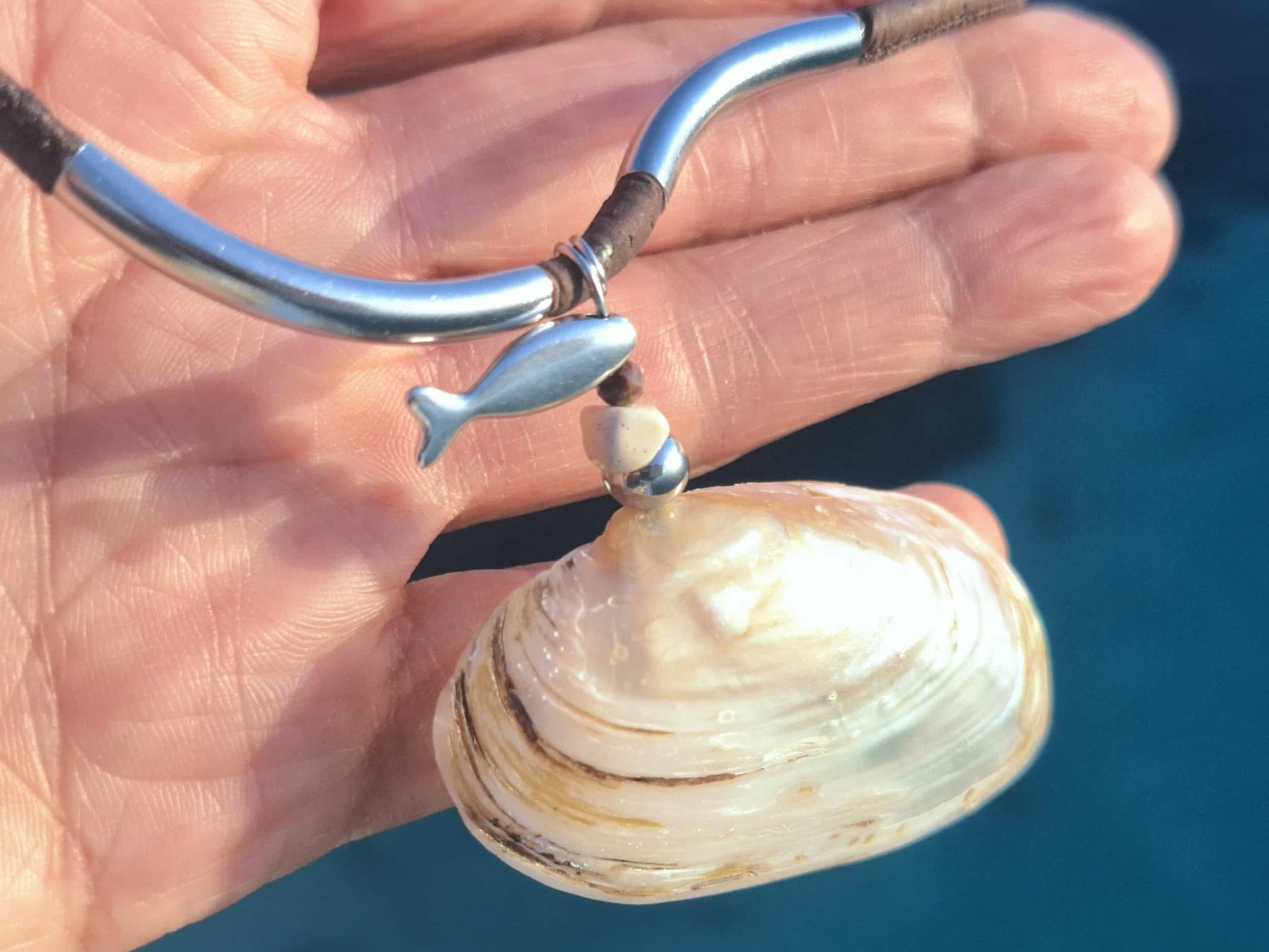 Collier Vague, pendentif coquillage poli – Image 4