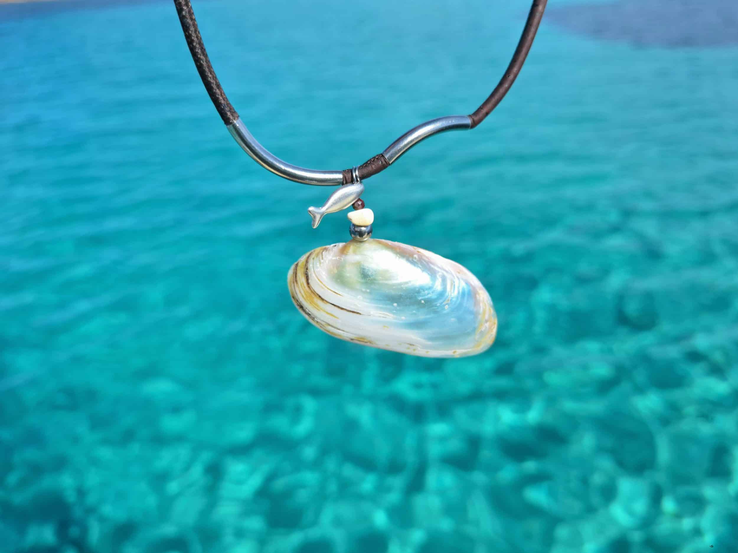 Collier Vague, pendentif coquillage poli – Image 3