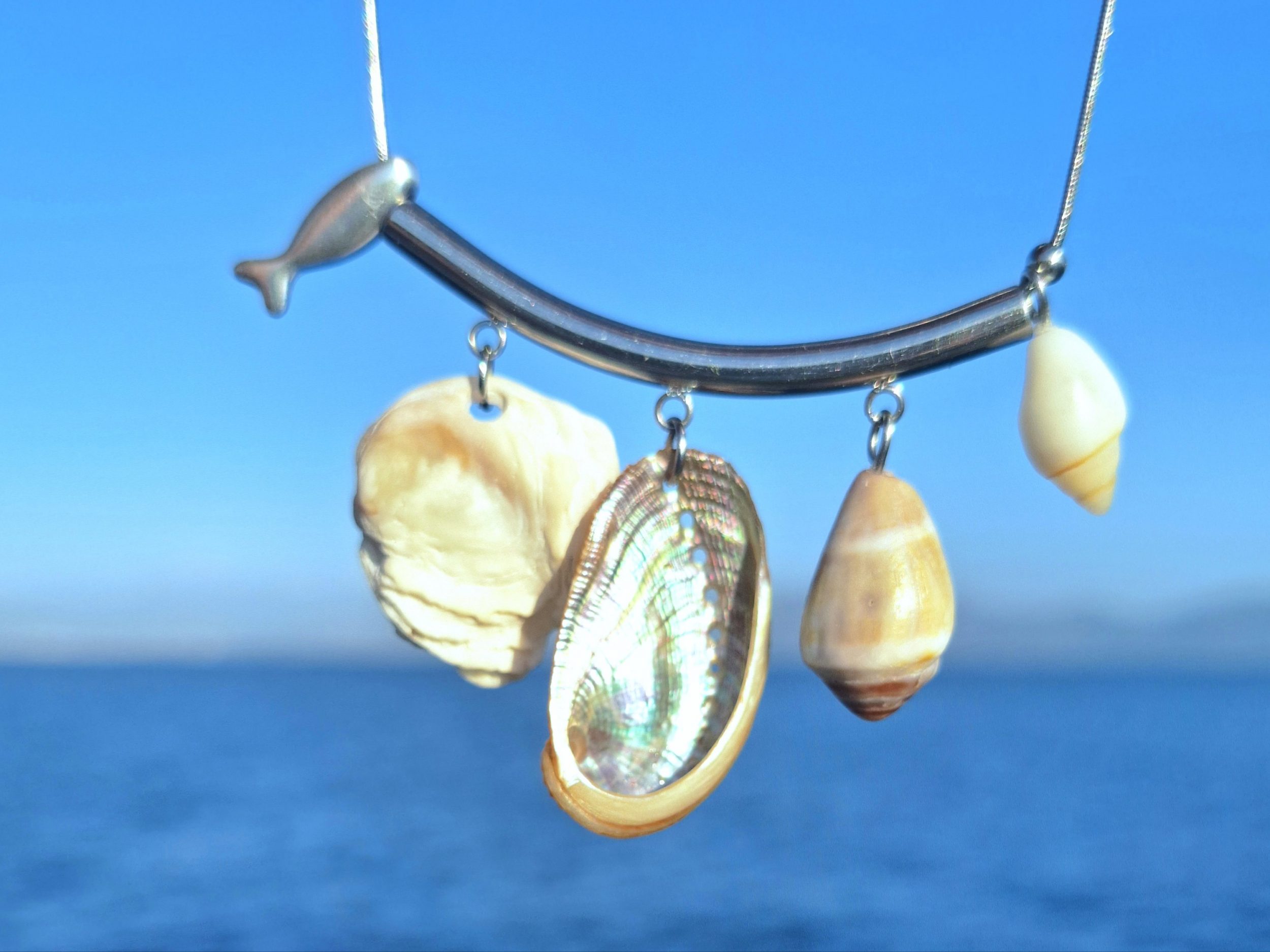 Collier Summer, inox et coquillages variés