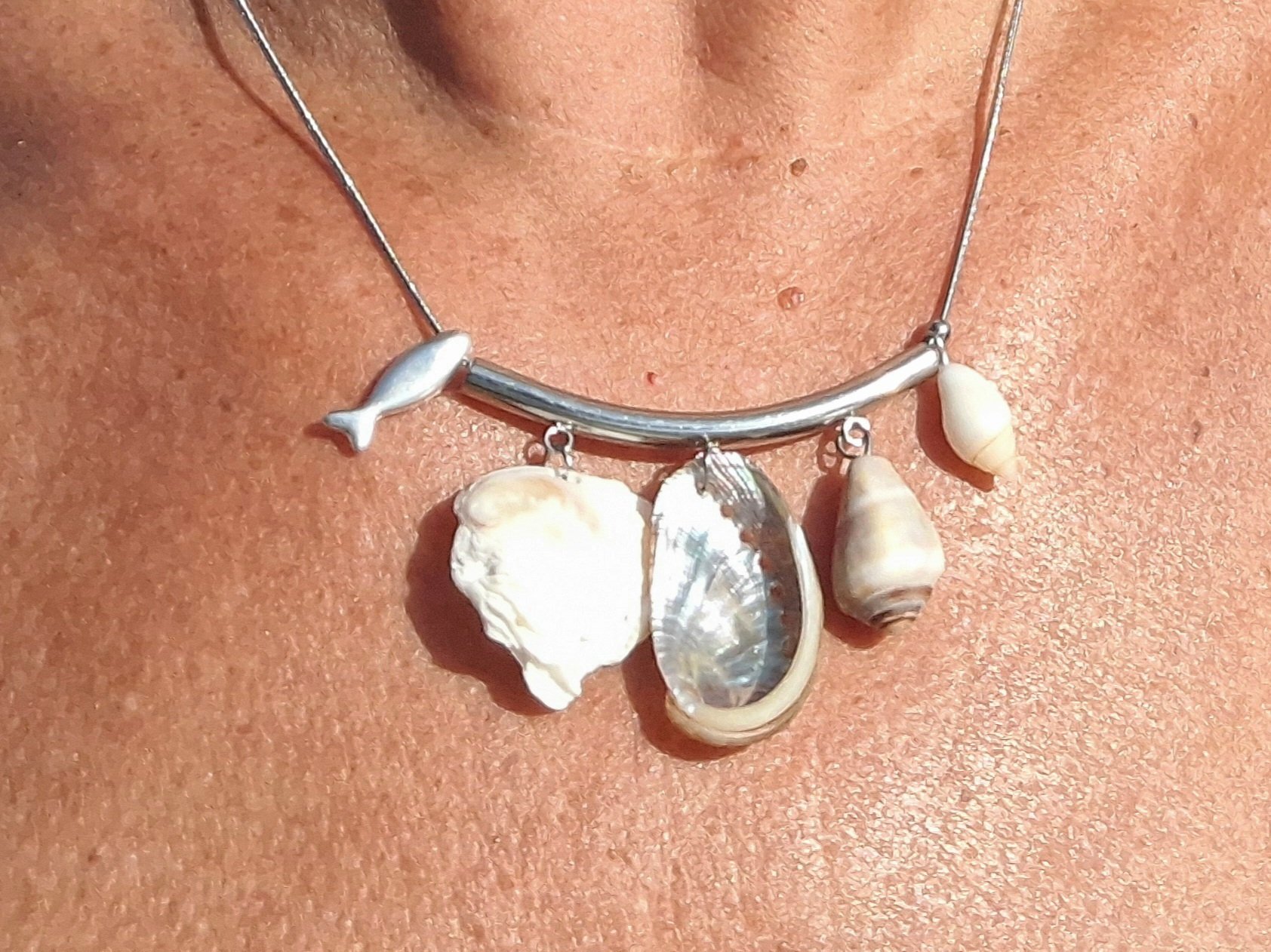 Collier Summer, inox et coquillages variés – Image 7