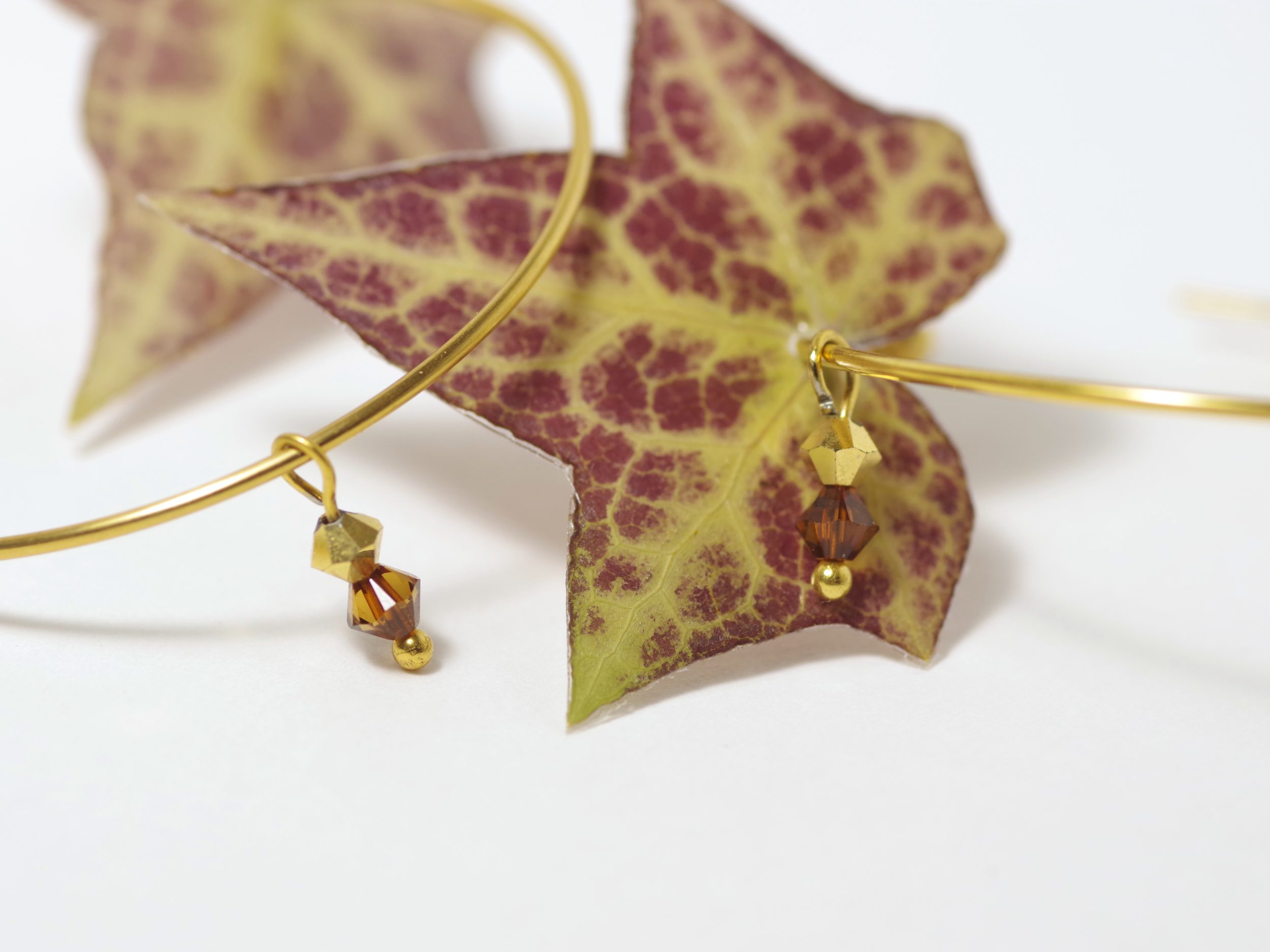 Boucles d'oreilles Flora, belles feuilles de lierre – Image 2