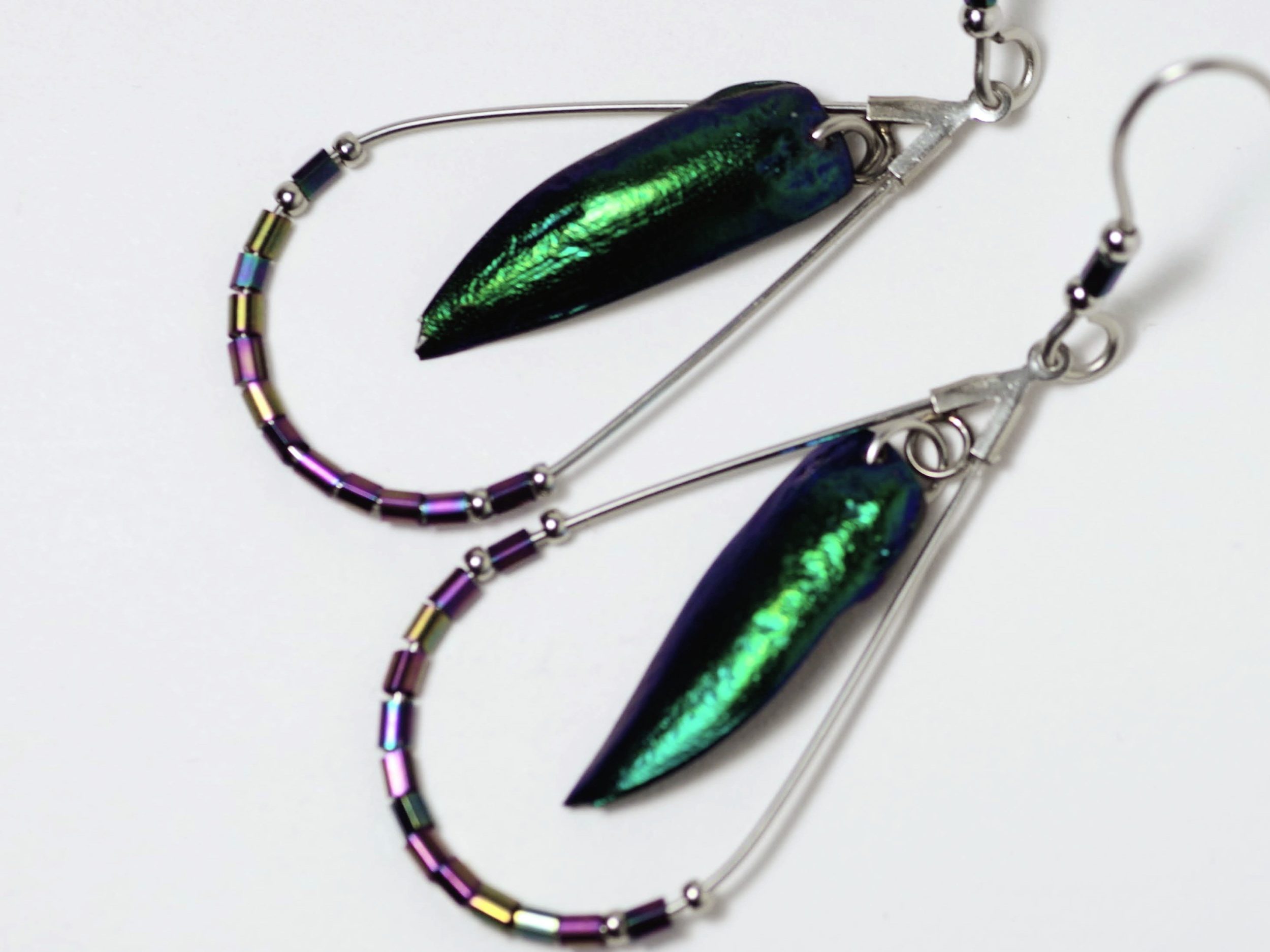 Boucles d'oreilles Arcane, scarabées brillants – Image 3