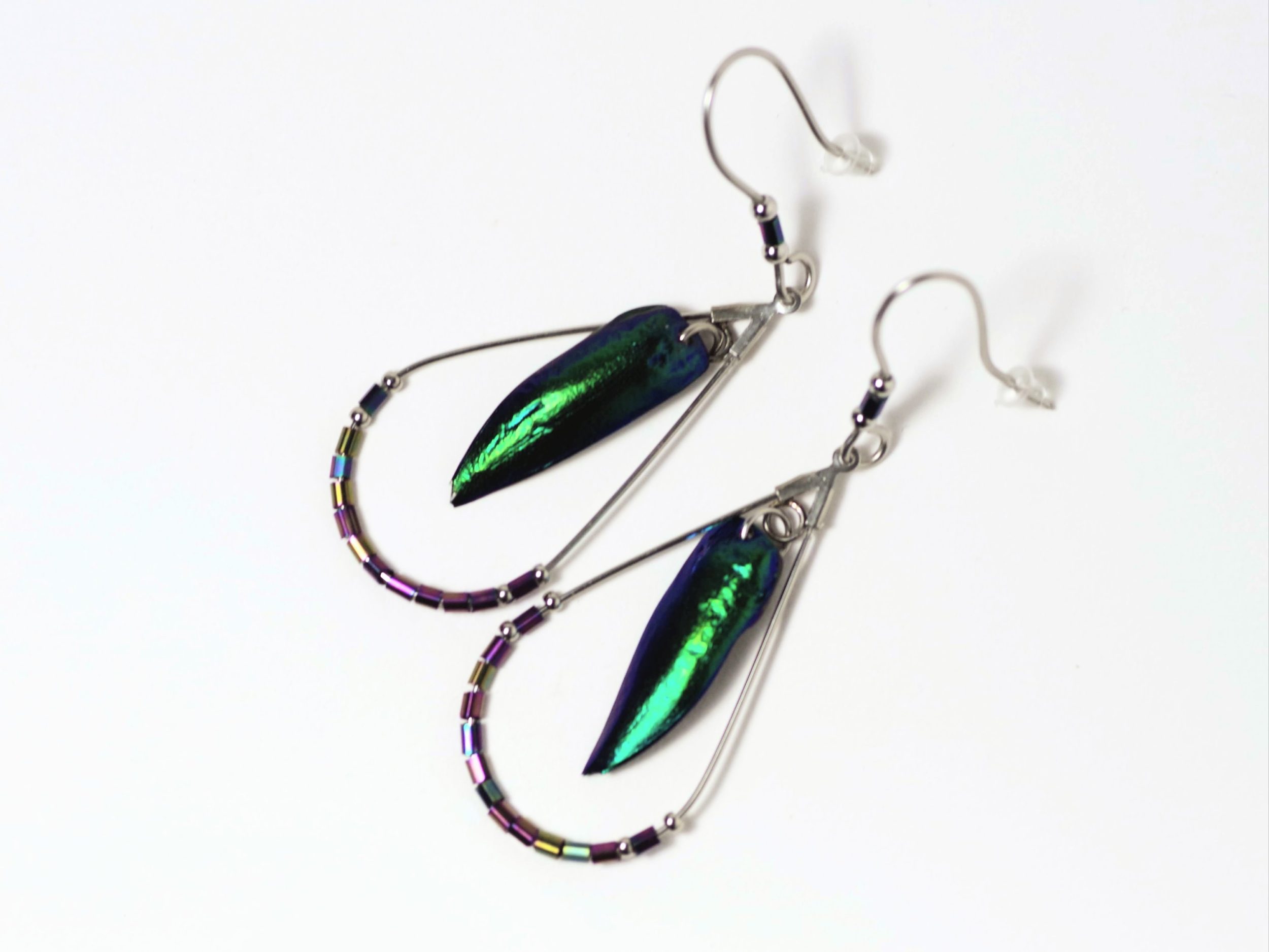 Boucles d'oreilles Arcane, scarabées brillants – Image 5