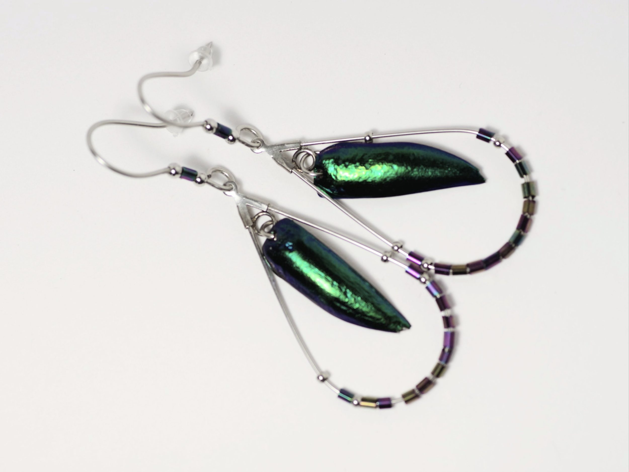 Boucles d'oreilles Arcane, scarabées brillants – Image 4